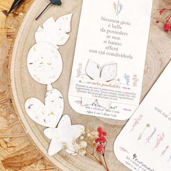 segnalibro matrimonio carta piantabile